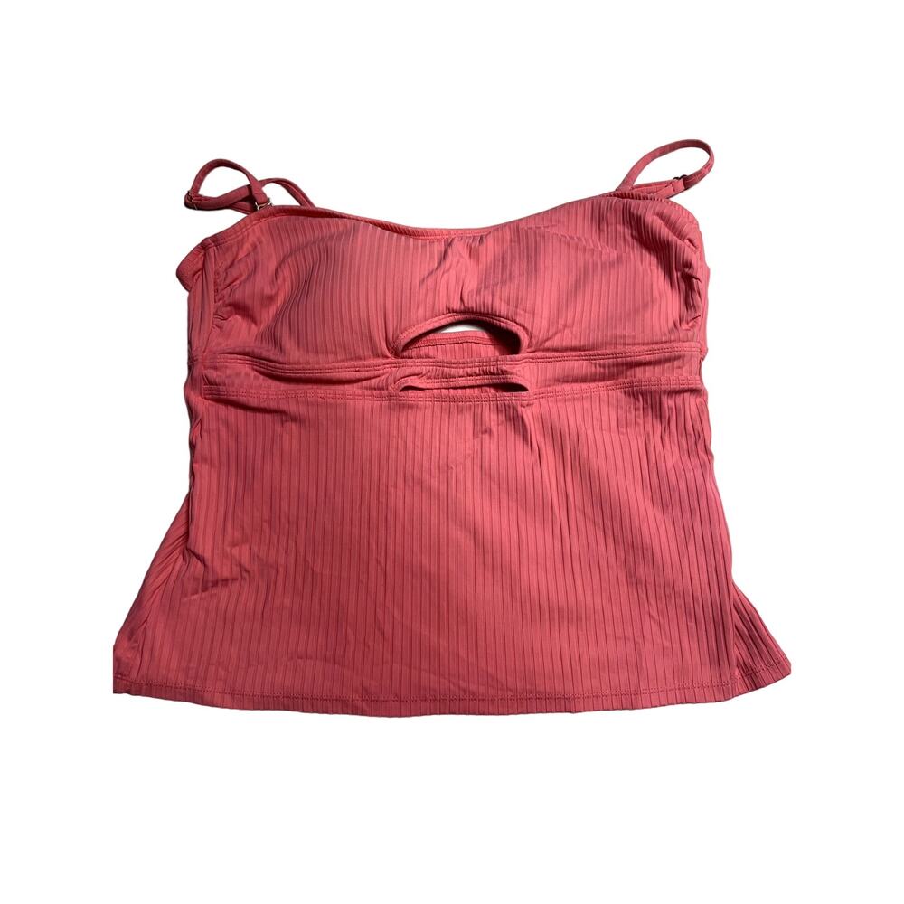 Time and Tru Peach Cut Out Tankini Adjustable Strap Size XL Swimsuit Womens